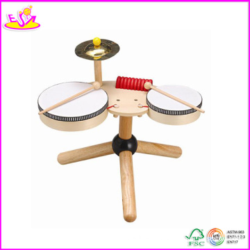 Juguete de madera 2014 del tambor de los niños de la venta caliente, nuevo juguete del tambor de los niños de la moda, juguete de madera W07j002 del tambor de alta calidad del bebé